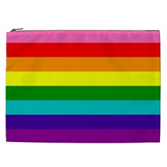 Original 8 Stripes Lgbt Pride Rainbow Flag Cosmetic Bag (xxl) by yoursparklingshop