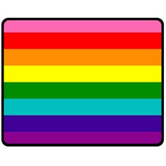 Original 8 Stripes Lgbt Pride Rainbow Flag Double Sided Fleece Blanket (medium)  by yoursparklingshop