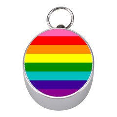 Original 8 Stripes Lgbt Pride Rainbow Flag Mini Silver Compasses by yoursparklingshop