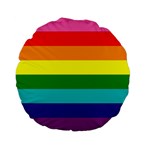 Original 8 Stripes LGBT Pride Rainbow Flag Standard 15  Premium Flano Round Cushions Front