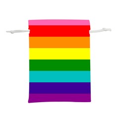 Original 8 Stripes Lgbt Pride Rainbow Flag Lightweight Drawstring Pouch (l) by yoursparklingshop