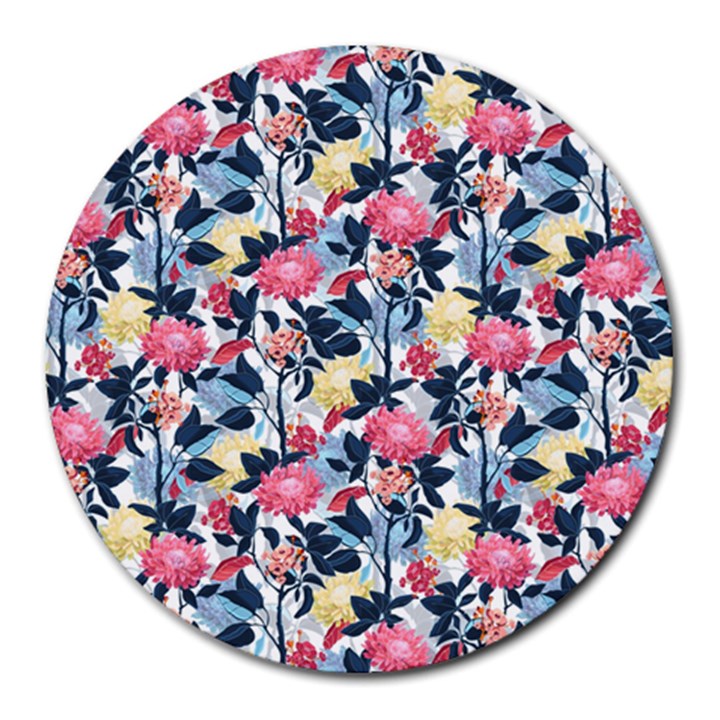 Beautiful floral pattern Round Mousepads