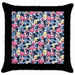 Beautiful floral pattern Throw Pillow Case (Black) Front