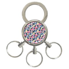 Beautiful Floral Pattern 3-ring Key Chain by TastefulDesigns