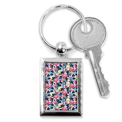 Beautiful Floral Pattern Key Chain (rectangle) by TastefulDesigns