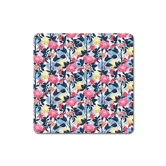 Beautiful Floral Pattern Square Magnet by TastefulDesigns