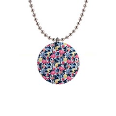 Beautiful Floral Pattern 1  Button Necklace by TastefulDesigns