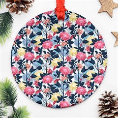 Beautiful Floral Pattern Round Ornament (two Sides)