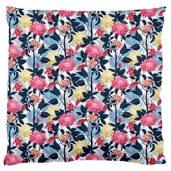 Beautiful Floral Pattern Large Flano Cushion Case (one Side) by TastefulDesigns