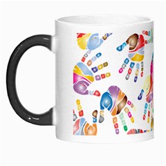 Colorful Palms, Hand Print Pattern, Rainbow Colors Palette Morph Mugs by Casemiro