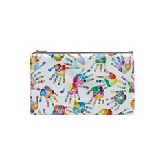 Colorful Palms, Hand Print Pattern, Rainbow Colors Palette Cosmetic Bag (small) by Casemiro