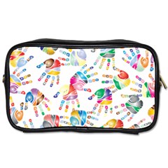 Colorful Palms, Hand Print Pattern, Rainbow Colors Palette Toiletries Bag (two Sides) by Casemiro