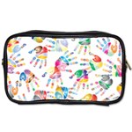 Colorful palms, hand print pattern, rainbow colors palette Toiletries Bag (Two Sides) Front