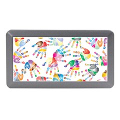 Colorful Palms, Hand Print Pattern, Rainbow Colors Palette Memory Card Reader (mini) by Casemiro