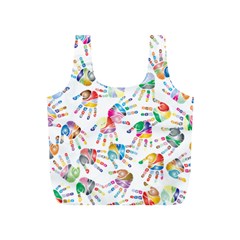 Colorful Palms, Hand Print Pattern, Rainbow Colors Palette Full Print Recycle Bag (s) by Casemiro