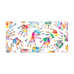 Colorful Palms, Hand Print Pattern, Rainbow Colors Palette Yoga Headband