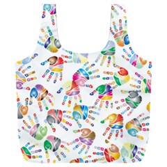 Colorful Palms, Hand Print Pattern, Rainbow Colors Palette Full Print Recycle Bag (xxxl) by Casemiro