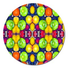 Fruits And Vegetables Pattern Magnet 5  (round) by dflcprintsclothing