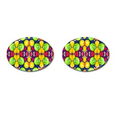 Fruits And Vegetables Pattern Cufflinks (oval) by dflcprintsclothing