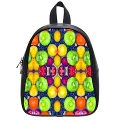 Fruits And Vegetables Pattern School Bag (small) by dflcprintsclothing