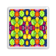 Fruits And Vegetables Pattern Memory Card Reader (square) by dflcprintsclothing