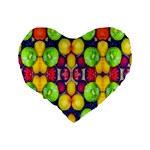 Fruits And Vegetables Pattern Standard 16  Premium Heart Shape Cushions Back