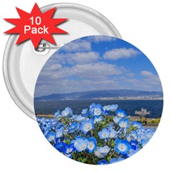 Floral Nature 3  Buttons (10 Pack)  by Sparkle