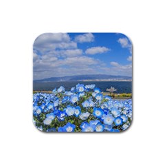 Floral Nature Rubber Square Coaster (4 Pack)  by Sparkle