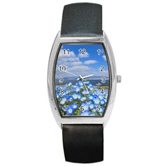 Floral Nature Barrel Style Metal Watch by Sparkle