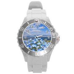 Floral Nature Round Plastic Sport Watch (l) by Sparkle