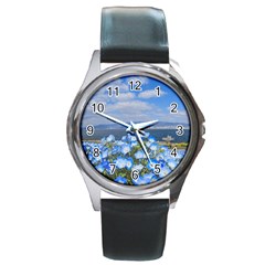 Floral Nature Round Metal Watch by Sparkle