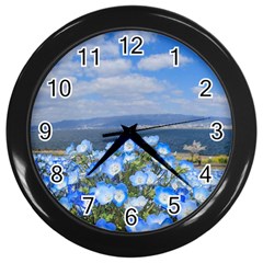 Floral Nature Wall Clock (black) by Sparkle