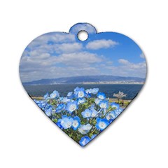 Floral Nature Dog Tag Heart (two Sides)