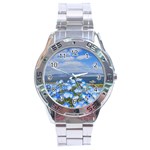 Floral Nature Stainless Steel Analogue Watch Front