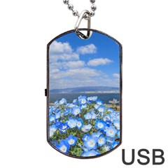 Floral Nature Dog Tag Usb Flash (two Sides) by Sparkle