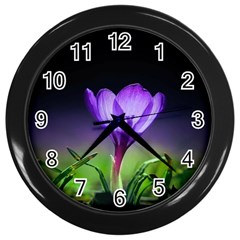 Floral Nature Wall Clock (black) by Sparkle