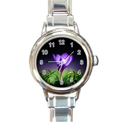 Floral Nature Round Italian Charm Watch by Sparkle