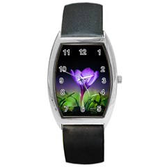 Floral Nature Barrel Style Metal Watch by Sparkle