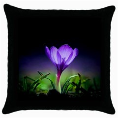 Floral Nature Throw Pillow Case (black) by Sparkle