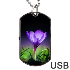 Floral Nature Dog Tag Usb Flash (two Sides) by Sparkle