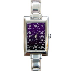 Stars Rectangle Italian Charm Watch by Sparkle