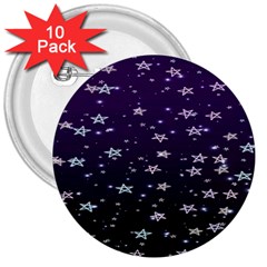 Stars 3  Buttons (10 Pack)  by Sparkle