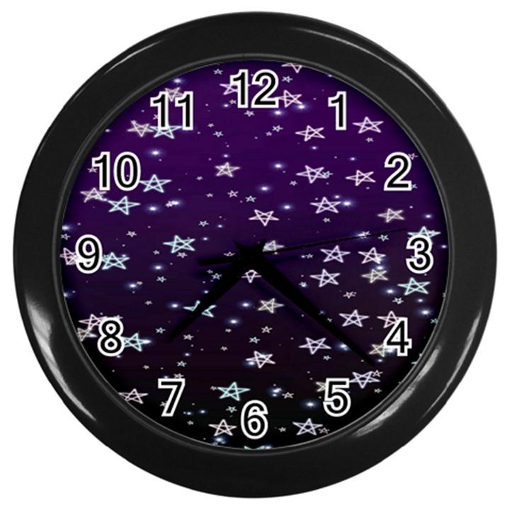 Stars Wall Clock (Black)