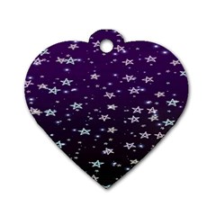 Stars Dog Tag Heart (two Sides) by Sparkle