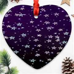 Stars Heart Ornament (two Sides) by Sparkle