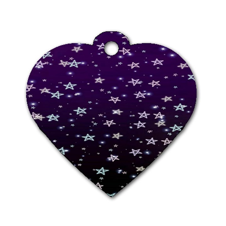 Stars Dog Tag Heart (One Side)