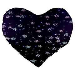 Stars Large 19  Premium Flano Heart Shape Cushions by Sparkle