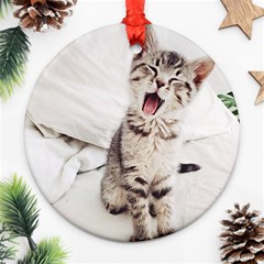 Laughing Kitten Ornament (round) by Sparkle