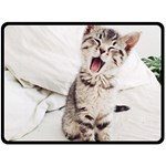 Laughing Kitten Fleece Blanket (Large)  80 x60  Blanket Front