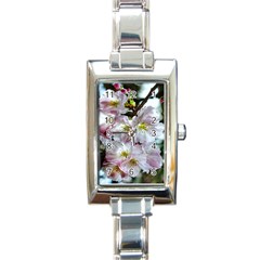 Pinkfloral Rectangle Italian Charm Watch by Sparkle